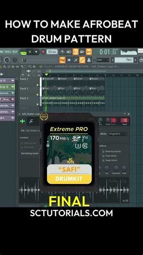 How to make Afrobeat Drum pattern in FL Studio #musicproduction #musicproducer