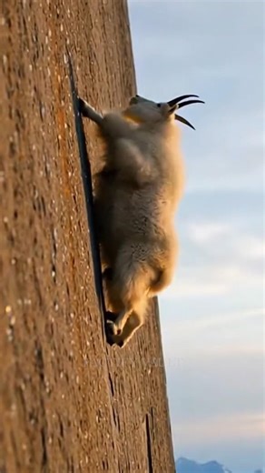 Mountain Goats Defy Gravity 😱 Crazy Climbs #Goats #MountainGoats#Animals#ViralVideo #Animal#shorts