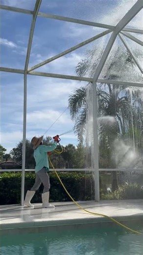 Lanai Screen Cleaning At Pelican Landing in Naples Florida | HOA Friendly & Accident Free Cleaning