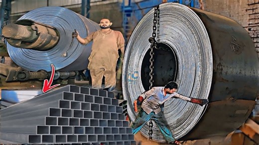 Amazing Manufacturing processes of Square Steel pipe || Stainless Steel Pipe Mass production || | Amazing Skills