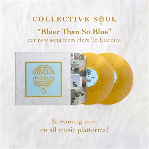 "Bluer Than So Blue," the latest song from our upcoming double album 'Here To Eternity,' is now available for streaming on all platforms. Listen now: https://found.ee/CollectiveSoulHereToEternity We hope you enjoy the rock n’ roll vibes and be sure to get your pre-order in before it’s released on May 17th. #collectivesoul | Collective Soul