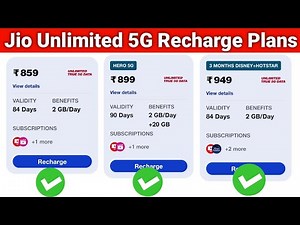 Jio Unlimited 5G Recharge Plans Rs.859, Rs.899, Rs.949