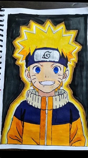 Naruto Drawing With Epic Anime Background | Pencil Art To Cinematic Scene | #Shorts