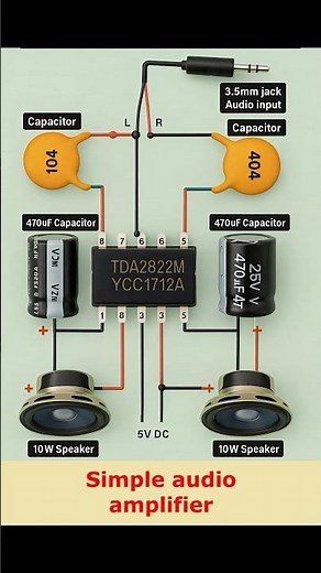 Miniature simple audio amplifier