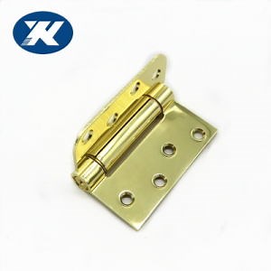 [Hot Item] Stainless Steel Single Action Spring Hinge Golden Door Hinge Brass Plated Spring Hinge Different Shape for Both Side
