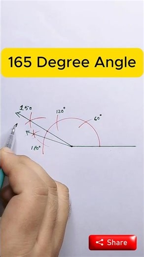 Draw 165° Angles Easily #shorts #geometry #angleconstruction