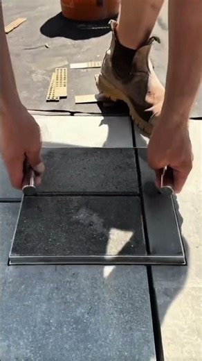 Lift a concrete slab because it needs to be installed along the entire water channel #construction