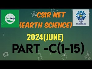 CSIR NET (earth science) 2024(June) Part -C(1-15)