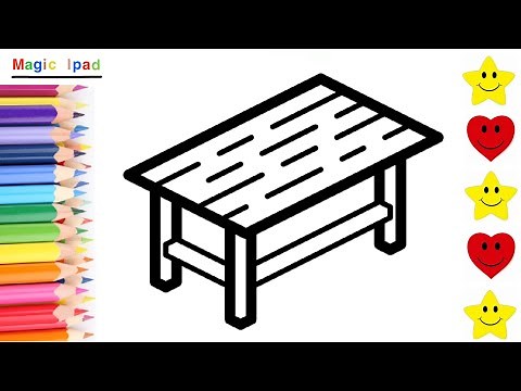 Como dibujar una MESA | dibujos para niños 💓⭐ How to draw a TABLE | drawings for kids