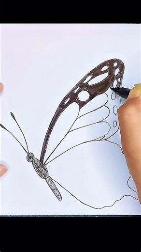 Butterfly Drawing That's Actually Simple #howtodraw #art #shorts