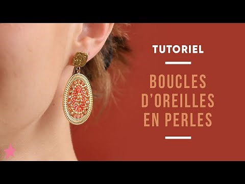 TUTORIEL | Boucles d'oreilles en perles Miyuki et facettes de bohème effet géode orange
