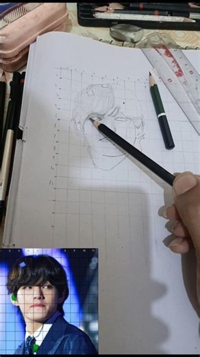 how to draw bts v sketch step by step#short#shortfeet