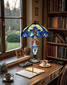 Vintage Tiffany-style Stained Glass Table Lamp – Multicolor Hand-made Art Glass Light - Etsy Canada