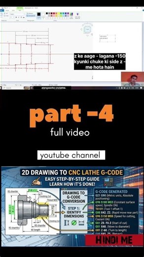 2D Drawing se CNC Lathe G-Code banana seekhein | Step-by-Step Guide (Hindi)