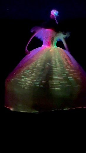 Throwback to finishing my fiber optic house!!! I can easily say it’s probably one of the most beautiful dresses I’ve ever created! A huge thank you to @lumisonata_official for working on this projext with me! My favorite part of this dress is that you can sync the light changes to your favorite songs! #fiberoptic #fiberopticdress #sewingdiy #sewingtiktok #fashiontiktok #fashion #cosplay | Asta Darling