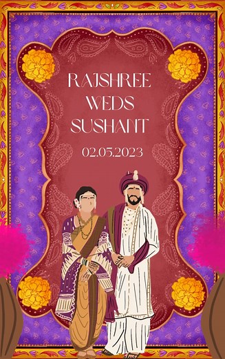5.4K views · 18 reactions | Ready to add some wow to your Marathi wedding? Check out our super cool digital video Invites - a blend of vibrant colors, quirky designs, and timeless Marathi traditions ✨ And guess what? It's just 1299 INR!  Grab yours here: https://www.wedmegood.com/wedding-invitations/templates/Marathi-Traditional-Sairat/651 Explore more designs here: https://www.wedmegood.com/wedding-invitations | WedMeGood | Facebook