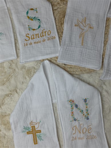Écharpe de baptême #bapteme #eglise #bebe #ceremonie #couture