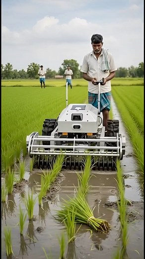 Smart AI Weeding Robot in Paddy Field | Future of Farming 🌾🤖#robotfarming #farming #agritech