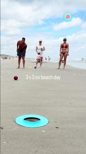 3 team Bocce Hole™ - bocce meets cornhole at the beach. For 6 people! #beach #beachgames