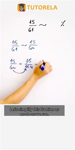 Convert 15/61 to a Percentage Easily! #Math #Percentage #Estimation