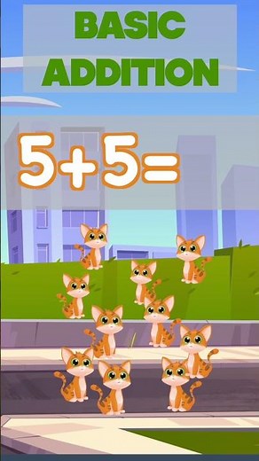Basic Addition for Kids. 5+5= ?. Kindergarten & 1st Grade Math Learning