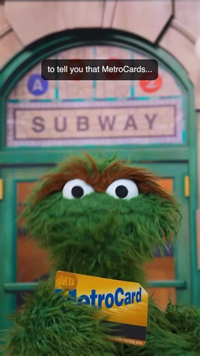 MTA on Instagram: "Oscar the Grouch from @SesameStreet has a message for riders: the MetroCard is retiring and going in the trash on December 31st! It’s time to tap and ride—listen out for his station announcements next time you’re taking the subway 🚇"