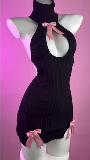 Viral Virgin Killer Sweater Dress | Aesthetic Coquette Styling & Try-On 🖤🎀