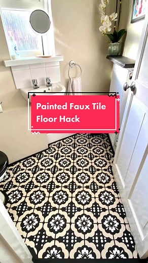 🌟 Painted Faux Tile Floor Hack 🌟 Replacing old flooring can be expensive. If you’re looking to revamp your lacklustre laminate or wearisome wooden floor, update them on a budget with floor stencils and Frenchic! ❤️ It’s the least expensive way to inject patterns or liven up a space. Frenchic Fan Forum member Nina Morris let her floor become her canvas creating faux look tiles with our true black shade ‘Blackjack’ (from the self priming and self sealing Al Fresco Inside/Outside Range), soft bei
