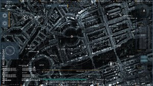 Spy Network System Discovered Location Of Secret Intelligence Operation. High Tech Spy Operation Location Scanner Analysis Network. Network Interface For Search Of Secret Operation Location