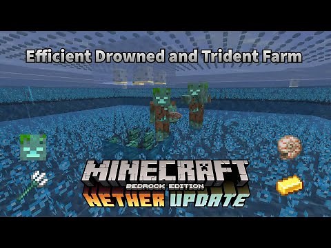 Efficient Drowned and Trident Farm for Minecraft 1.16 [Version 1]