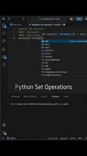 Python set union, intersection and difference explained | #day29