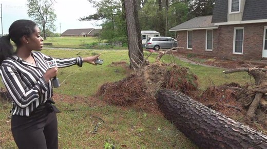 After severe weather swept through Georgia, here's live look of storm damage in Warner Robins