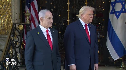 25K views · 467 reactions | WATCH LIVE: Trump meets with Netanyahu at Mar-a-Lago as next phase of Gaza ceasefire nears | PBS NewsHour | Facebook