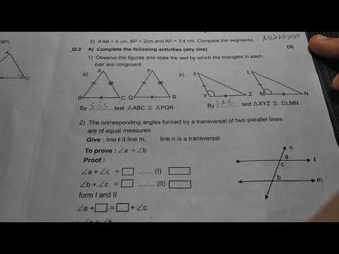 Maharashtra Board class 9th 1st semester Maths 2 question//Geometry paper 9th// new 2025 question p