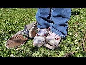 Shoeplay with trashed Nike Jordan 4