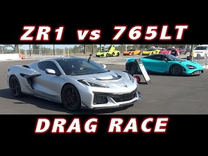 ZR1 vs 765LT * 2026 Chevrolet Corvette ZR1 vs McLaren 765LT 1/4 Mile Drag Race