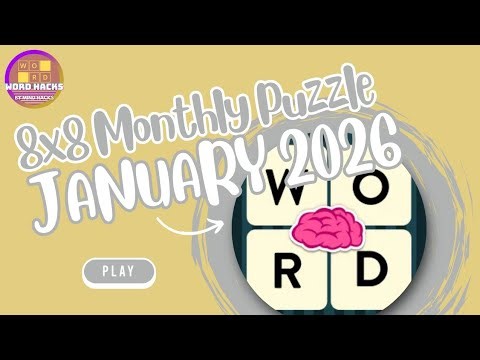 WordBrain: January 2026 8x8 Monthly Puzzle Complete Walkthrough