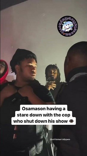 Osamason having a stare off with the police for shutting down his show with Nettspend 👮‍♂️👮‍♀️