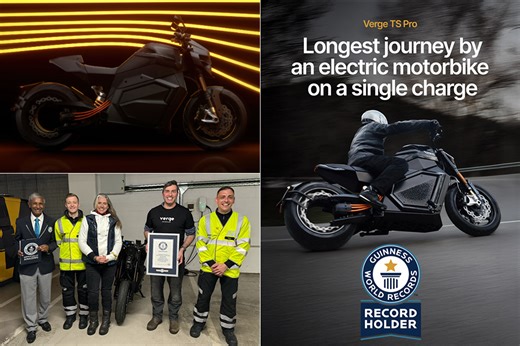 Verge TS Pro Sets Guinness World Record for Longest Journey by Electric Motorcycle, Travels 193-Miles on Single Charge