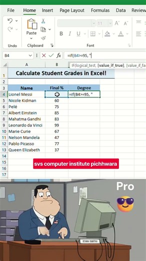 Quickly calculate grades in Excel #excel #exceltips #exceltricks #trending #viral #ytshorts #yt