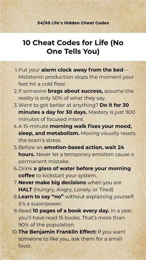 10 Cheat Codes for Life No One Tells You