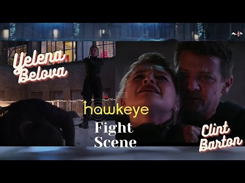 Yelena Belova vs Clint Fight Scene || Hawkeye Episode 6 Season Finale