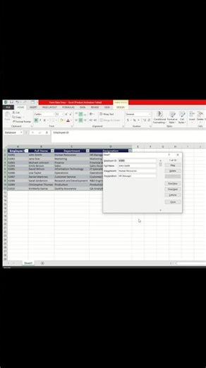 Enter data using form method in Excel