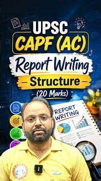 UPSC CAPF AC l English Report Writing Structure