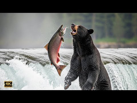 🐟Salmon Migration 4K: The River of Destiny | Bears Hunting Salmon | Cinematic Wildlife Documentary