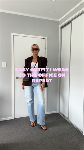 Hannah on Instagram: "Easy outfit I wear to the office - on repeat. Nothing complicated. Just good jeans, a tank, a blazer and done. 👉🏻 Would you wear this to work? Glassons boxy fit blazer (last season, low stock) Kmart tank (last season, I’ve linked similar) Zara jeans (last season, I’ve linked similar) @numberoneshoesandhannahs Otis heels (ad) If you want to shop similar pieces, I’ve linked them on my LTK. Check my bio for link and I’ll add link to stories soon 🤍 #officeoutfit #elevatedcas