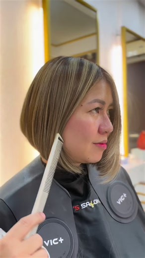 Inverted Bob Haircut with Color and Highlights