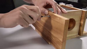 ChezMax Squirrel Feeder with Auto Water Bottle for Outside Winter, Wooden Sturdy Squirrel House with Corn Cob Holder, Hanging Chipmunk Feeding Box Stations, Easy to Fill with Removable Front Panel