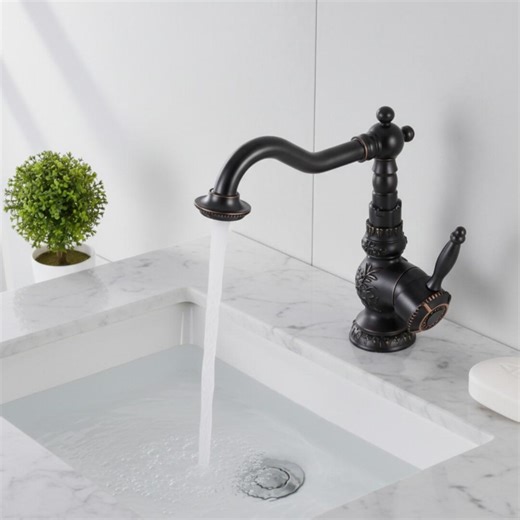 Antique Carved Copper Swivel Faucet: European Style Kitchen Sink Mixer - Etsy