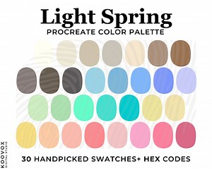 Pastel Spring Color Palette for Procreate: 30 Swatches & Hex Codes (digital Download) - Etsy